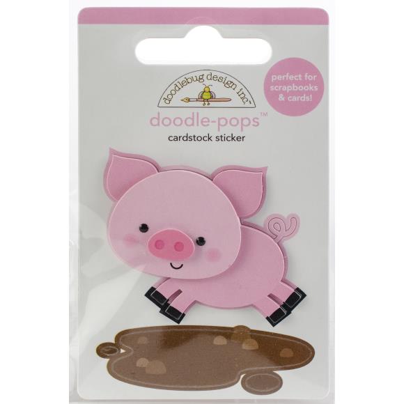 Doodlebug Doodle-Pops 3D Stickers - Piggy