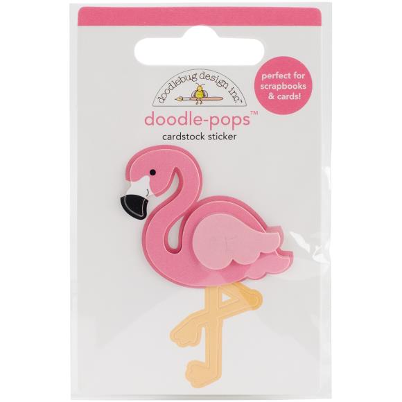 Doodlebug Doodle-Pops 3D Stickers - Flamingo