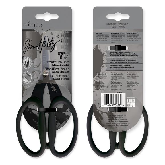 Tim Holtz Non-Stick Titanium Micro Serrated Scissors 7-Inch