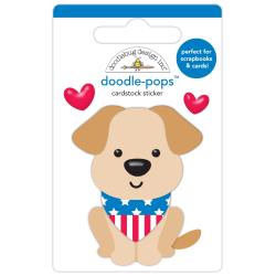 Doodlebug Doodle-Pops 3D Sticker - Patriotic Puppy, Hometown USA
