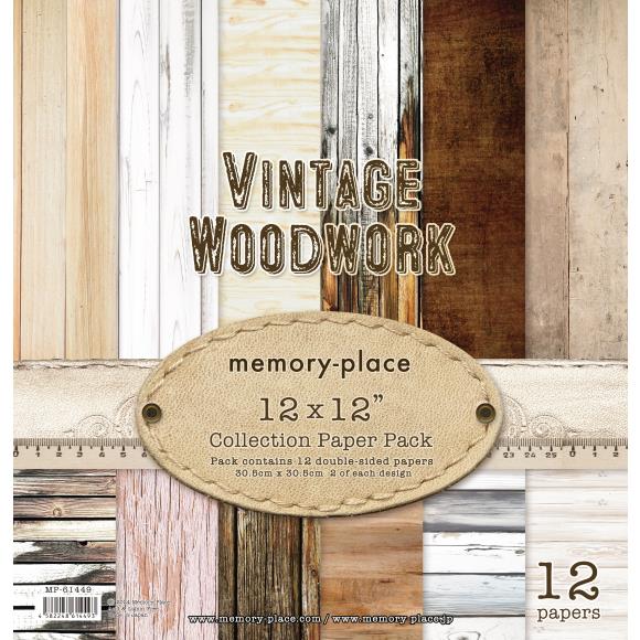 Memory-Place Vintage Woodwork 12 x 12 Paper Pack