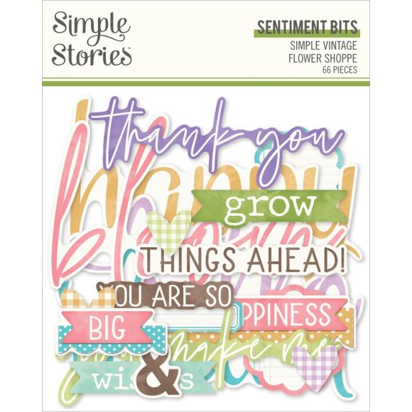 Simple Stories - Simple Vintage Flower Shoppe - Sentiments- Bits & Pieces