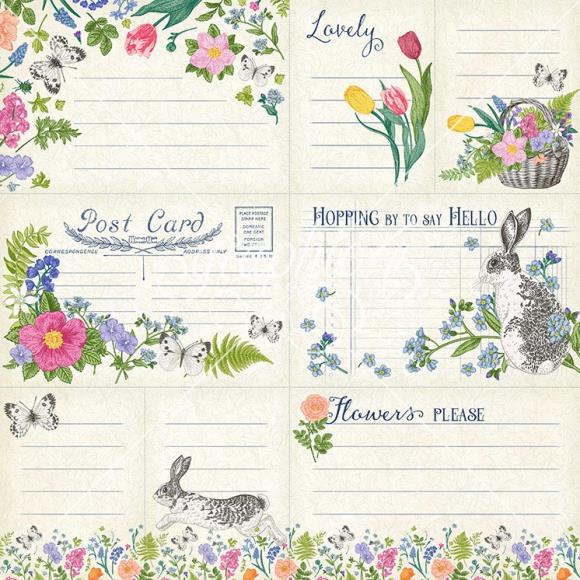 Graphic 45 - Spring Is In The Air Collection - 12 x 12 Double Sided Paper - Hopping By To Say Hello