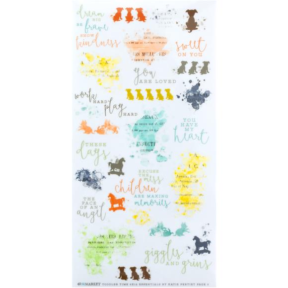 49 and Market - Toddler Time - Rub-Ons Elements