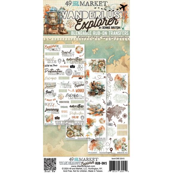 49 and Market - Wanderlust Explorer Collection - Rub-On Transfers