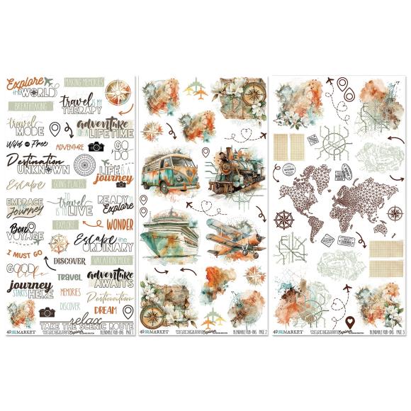 49 and Market - Wanderlust Explorer Collection - Rub-On Transfers