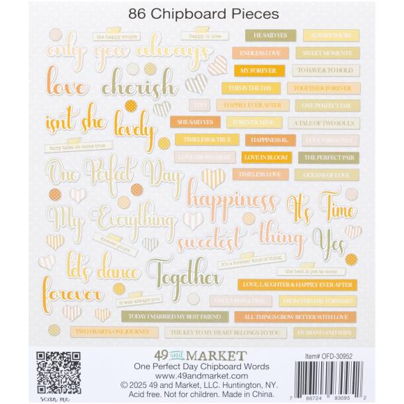 49 and Market One Perfect Day - Chipboard Words