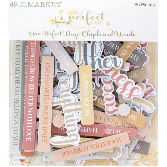 49 and Market One Perfect Day - Chipboard Words