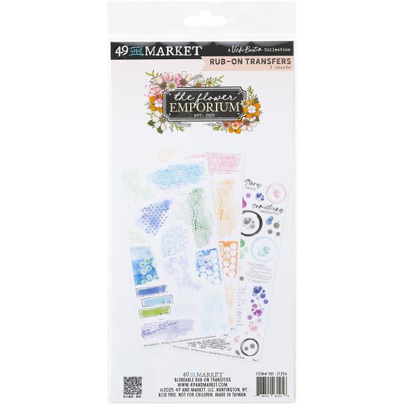 49 and Market - The Flower Emporium by Vicki Boutin - Rub-On Transfer Set -Blendable