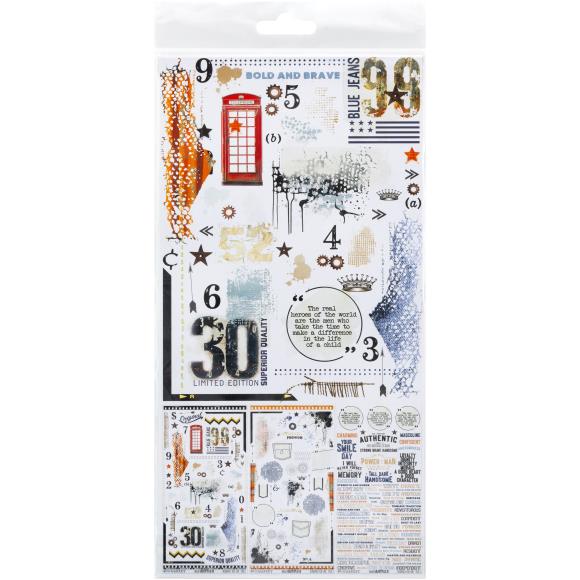 49 and Market - Rust and Revs 2.0 Collection - 6 x 12 Rub-On Transfer Set
