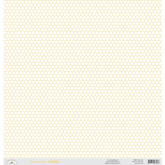 Doodlebug Design - Bee Happy Collection - 12 x 12 Acetate Paper - Honeycomb