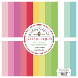 Doodle Bug Design - Berry Sweet Collection - 12 x 12 Paper Pack - Textured Cardstock