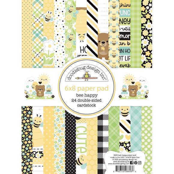 Doodle Bug Design - Bee Happy Collection - 6 x 8 Double-Sided Paper Pad