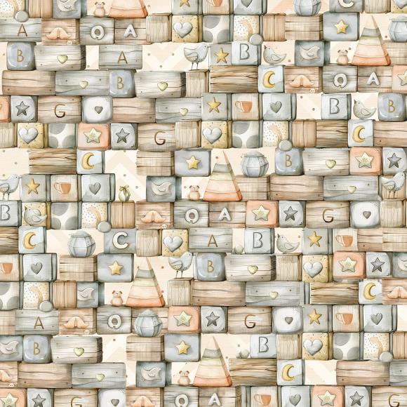 49 and Market - Little Dreamer Collection - 12 x 12 Double Sided Paper - Building Blocks