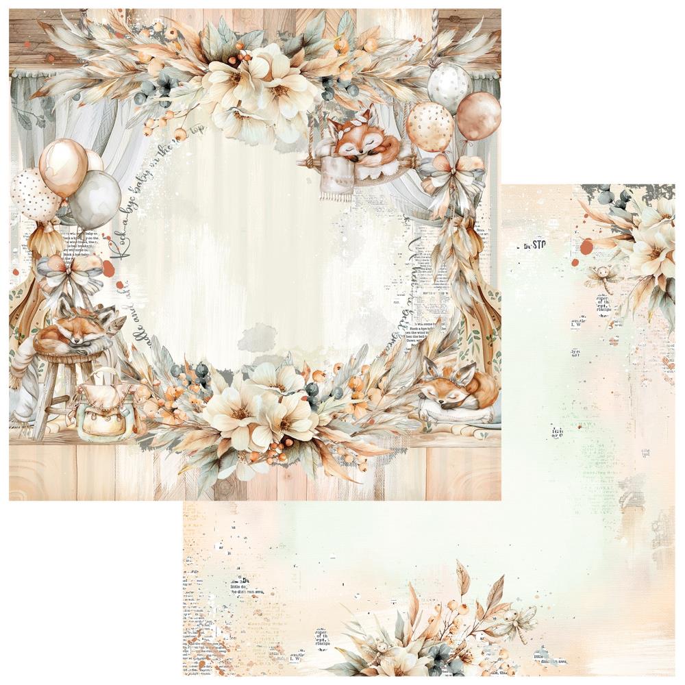 49 and Market - Little Dreamer Collection - 12 x 12 Double Sided Paper - Dozing Darlngs
