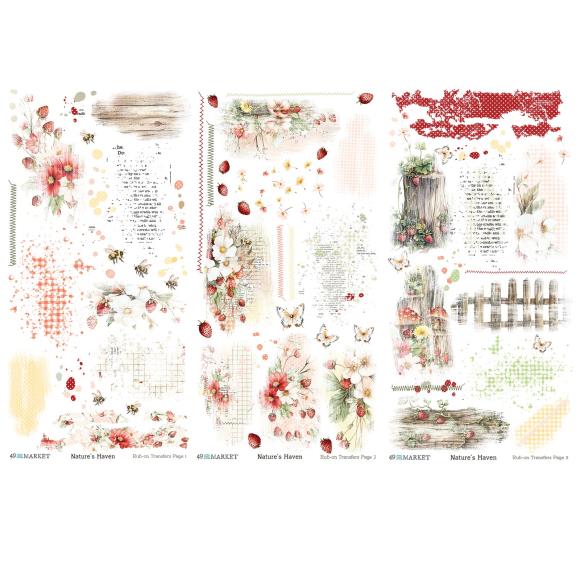 49 and Market - Nature's Haven Collection - 6 x 12 Rub-on Transfer Set