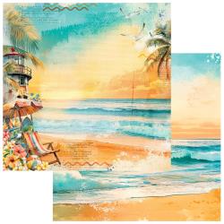 49 and Market - Beach Vibes Collection - 12 x 12 Double Sided Paper - Seashells