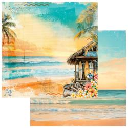 49 and Market - Beach Vibes Collection - 12 x 12 Double Sided Paper Tides