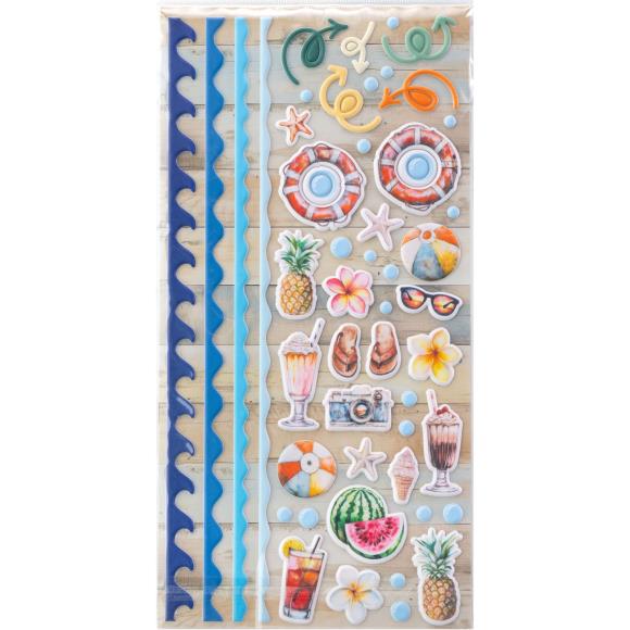 49 and Market - Beach Vibes Collection - Puffy Stickers