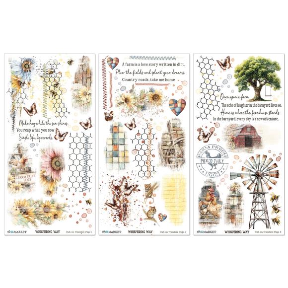 49 and Market - Whispering Way Collection -Blendable Rub-On Transfer Set