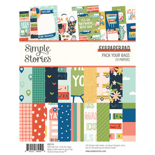 Simple Stories Pack Your Bags 6 x 8 Paper Pad