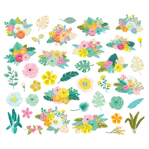 Simple Stories - Just Beachy Collection - Ephemera - Floral Bits