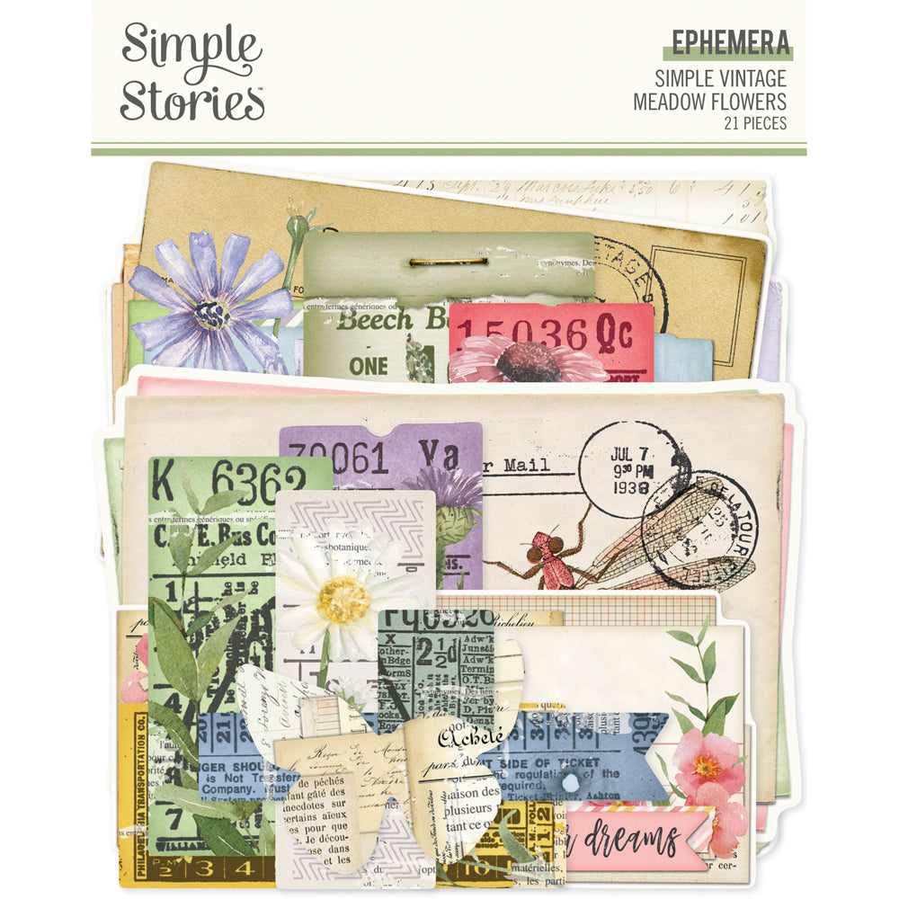 Simple Stories - Simple Vintage Meadow Flowers Collection - Ephemera - Bits And Pieces