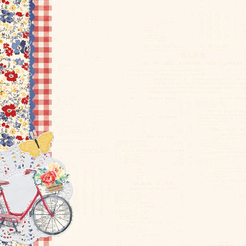 Simple Stories - Simple Vintage Linen Market Collection - 12 x 12 Double Sided Paper - Blue Skies Ahead