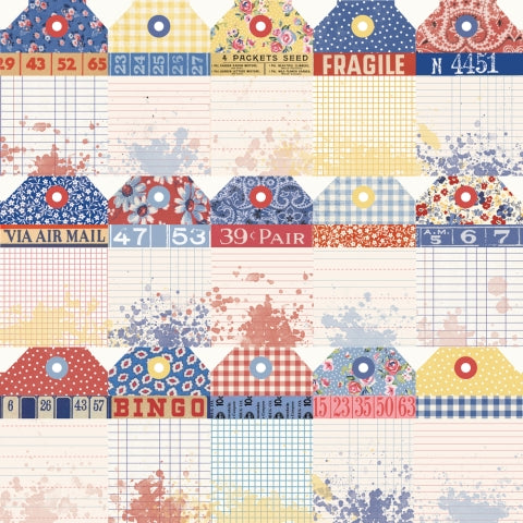 Simple Stories - Simple Vintage Linen Market Collection - 12 x 12 Double Sided Paper - Tag Elements