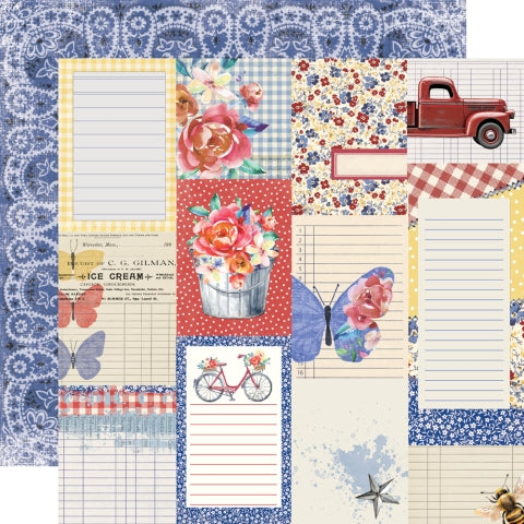 Simple Stories - Simple Vintage Linen Market Collection - 12 x 12 Double Sided Paper - Journal Elements