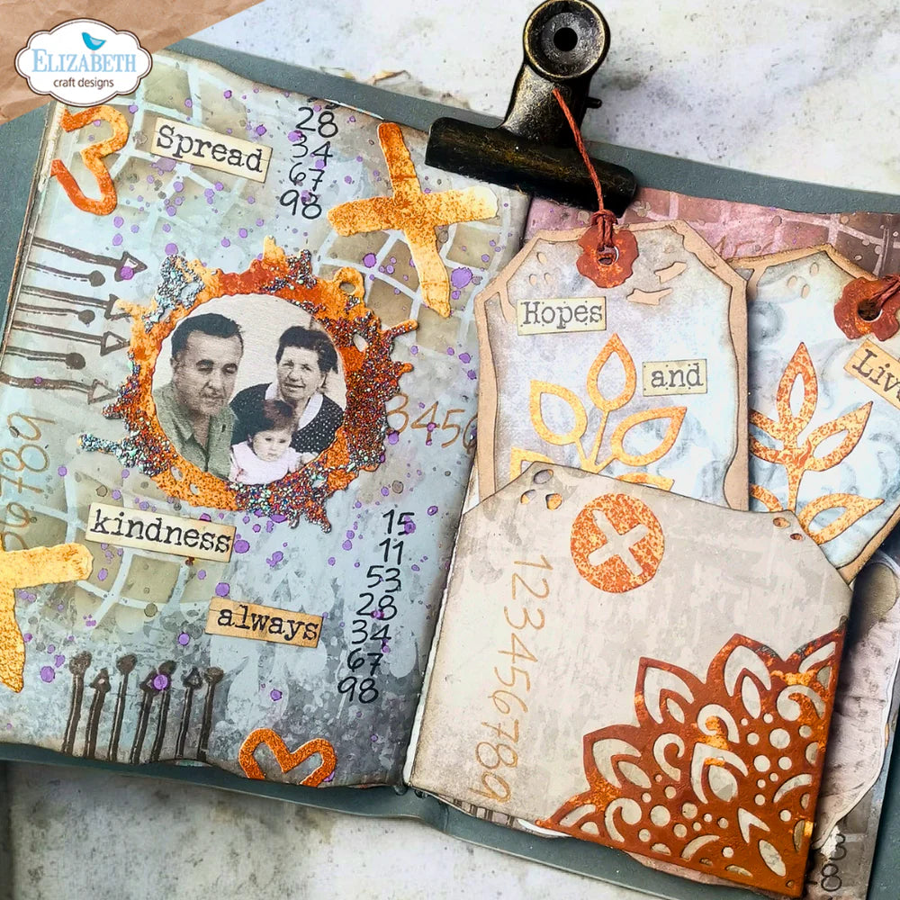 Elizabeth Craft Designs - Hello You Collection - Dies - Tag Folding Trio