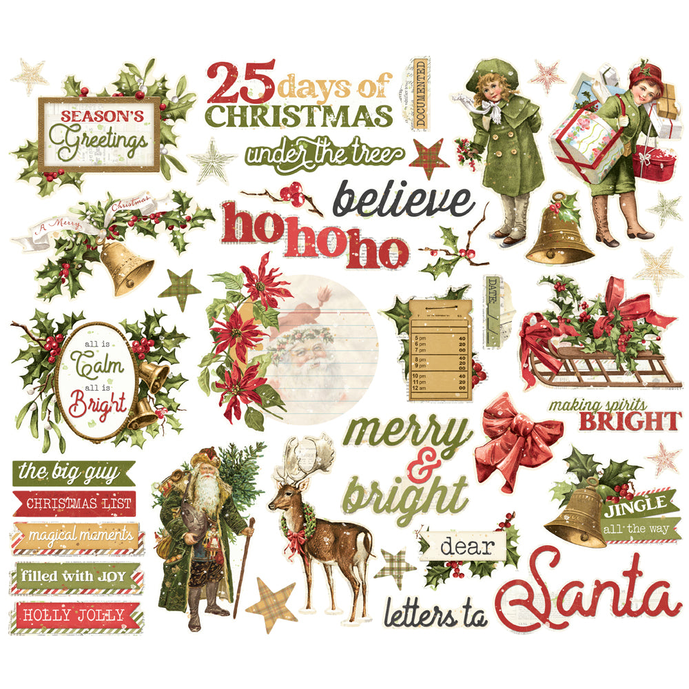Simple Stories - Simple Vintage Yuletide Collection - Ephemera - Bits & Pieces