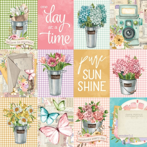 Simple Stories - Simple Vintage Flower Shoppe Collection - 12 x 12 Double Sided Paper - 3 x 4 Elements