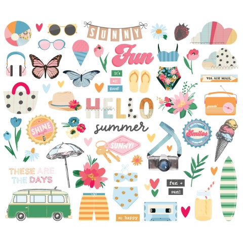 Simple Stories - Sunny Days Collection - Ephemera Bits & Pieces