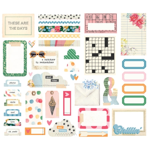 Simple Stories - Sunny Days Collection - Ephemera - Journal Bits And Pieces