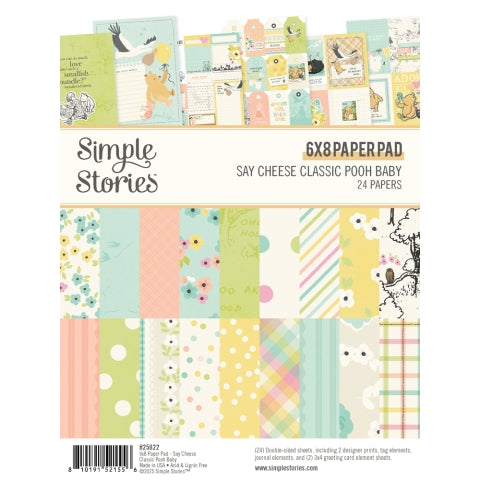 Simple Stories - Say Cheese Classic Pooh Baby Collection - 6 x 8 Paper Pad