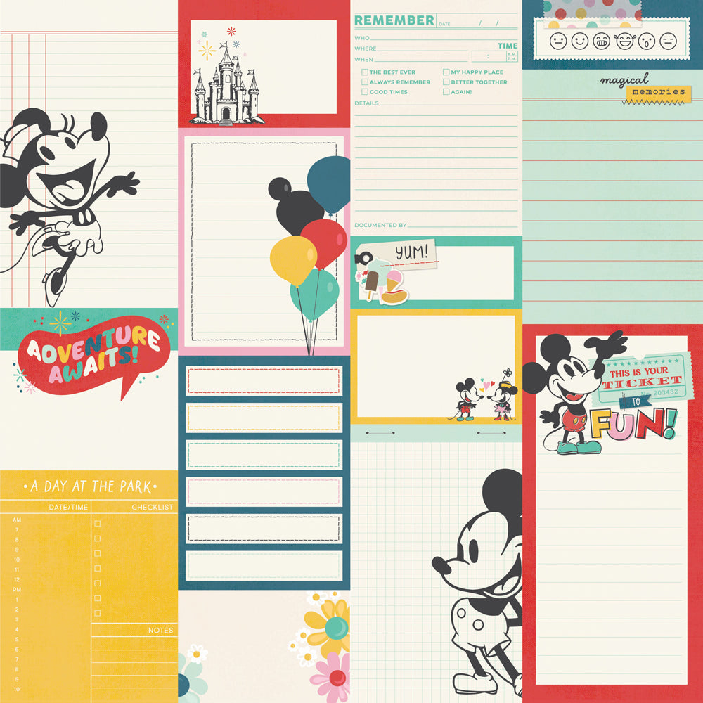 Collection of Disney-themed planner stickers with Mickey Mouse and colorful designs.