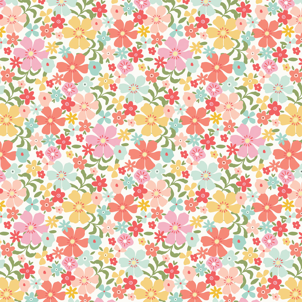 Colorful floral pattern on a light background