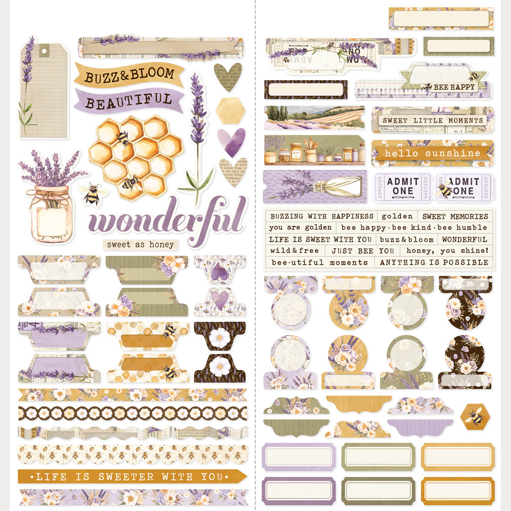 Simple Stories - Lavender Fields Collection - Cardstock Stickers - Basics