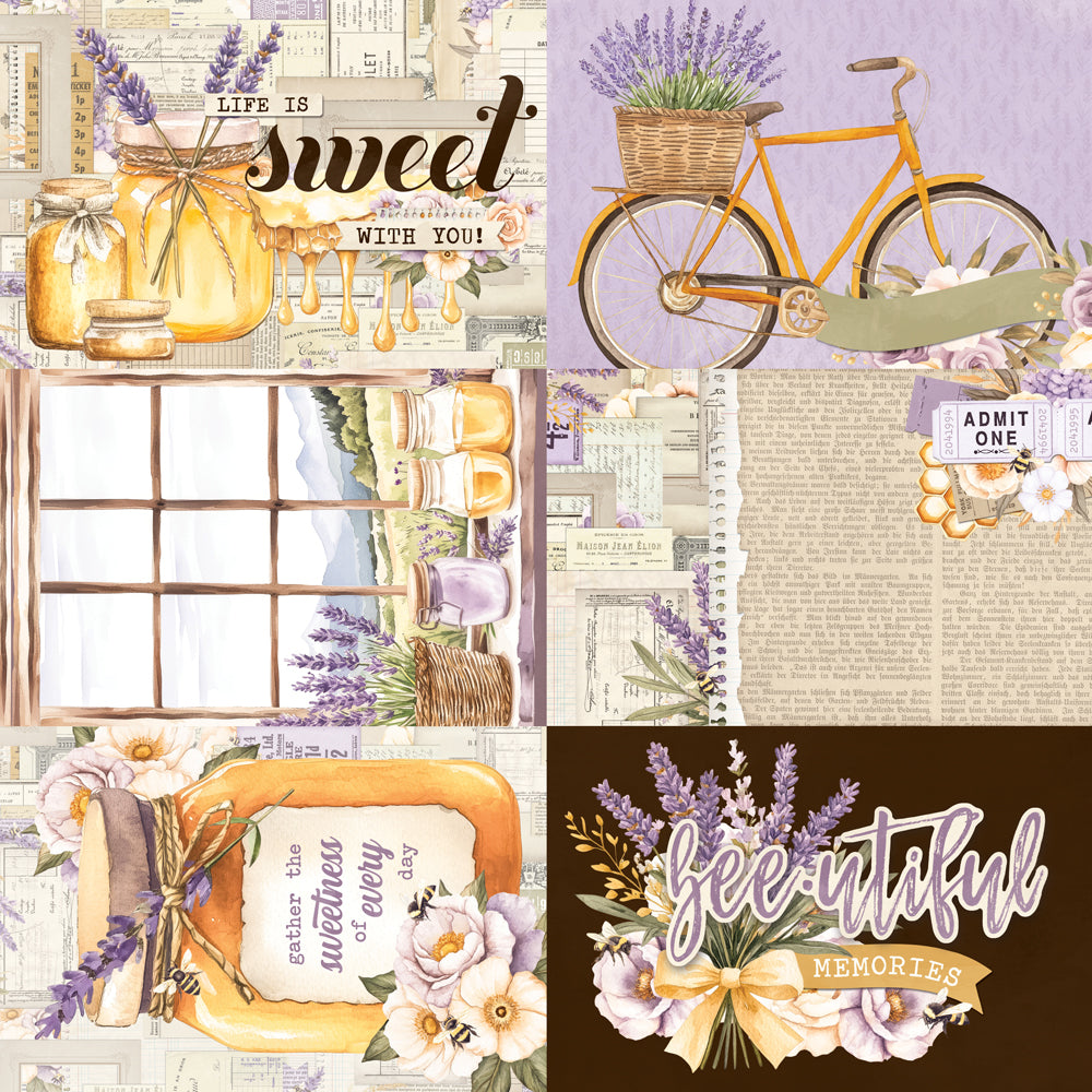 Simple Stories - Lavender Fields Collection - 12 x 12 Double Sided Paper - 4 x 6 Elements