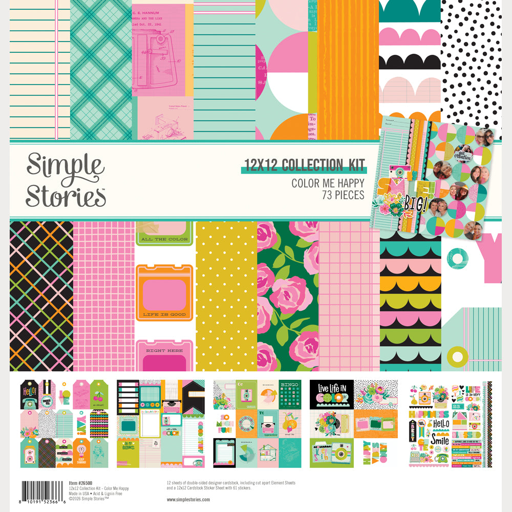 Simple Stories - Color Me Happy Collection - 12 x 12 Collection Kit