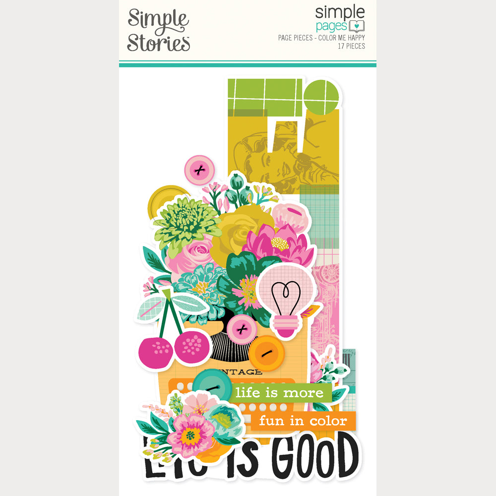 Simple Stories - Color Me Happy Collection - Simple Pages - Page Pieces
