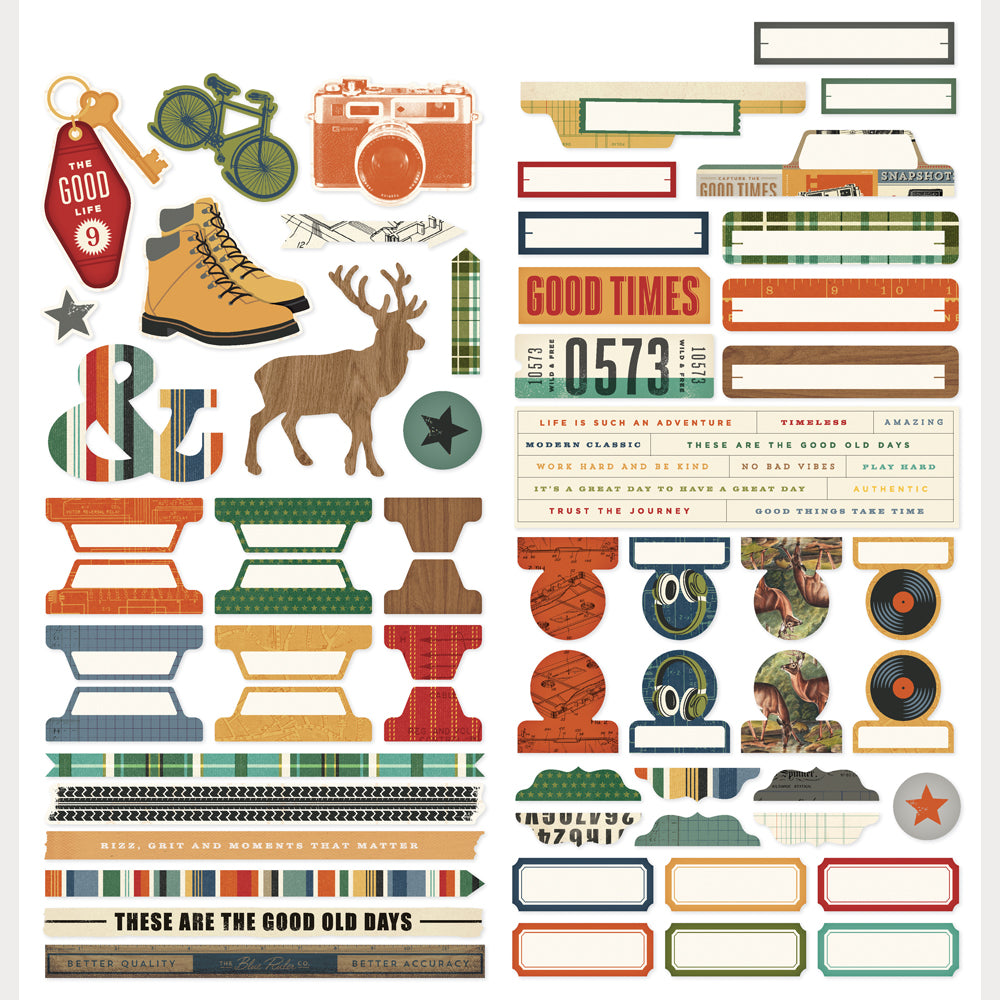 Simple Stories - Rustic Legend Collection - Cardstock Stickers - Basics