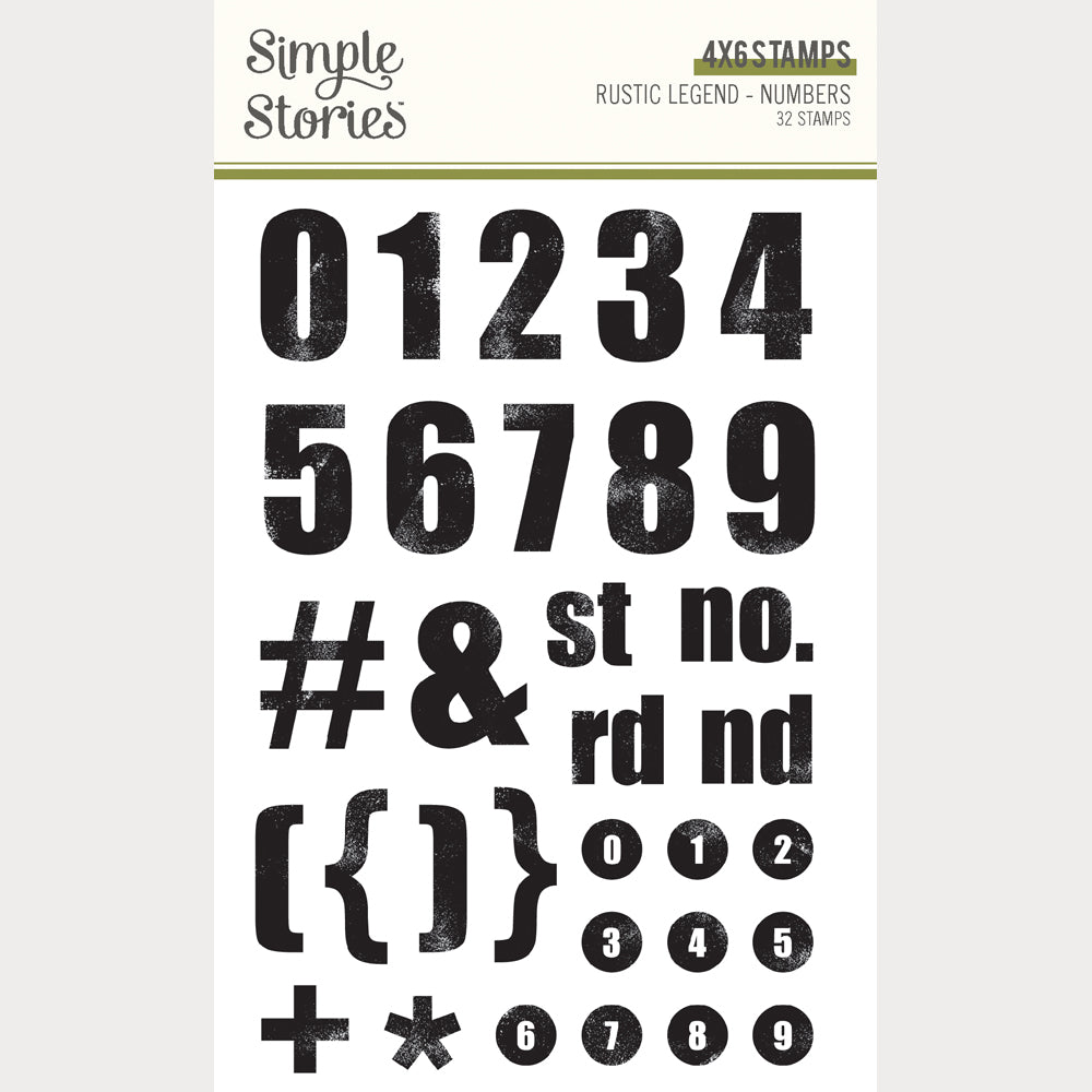 Simple Stories - Rustic Legend Collection - Simple Stories - Rustic Legend Collection - Clear Photopolymer Stamps - Numbers