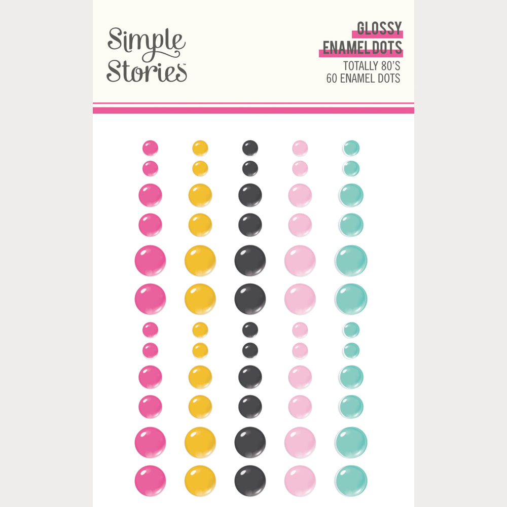 Simple Stories - Totally 80's Collection - Glossy Enamel Dots