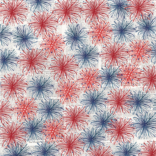 Simple Stories - Simple Vintage Land Of The Free Collection - 12 x 12 Double Sided Paper - Fireworks And Freedom