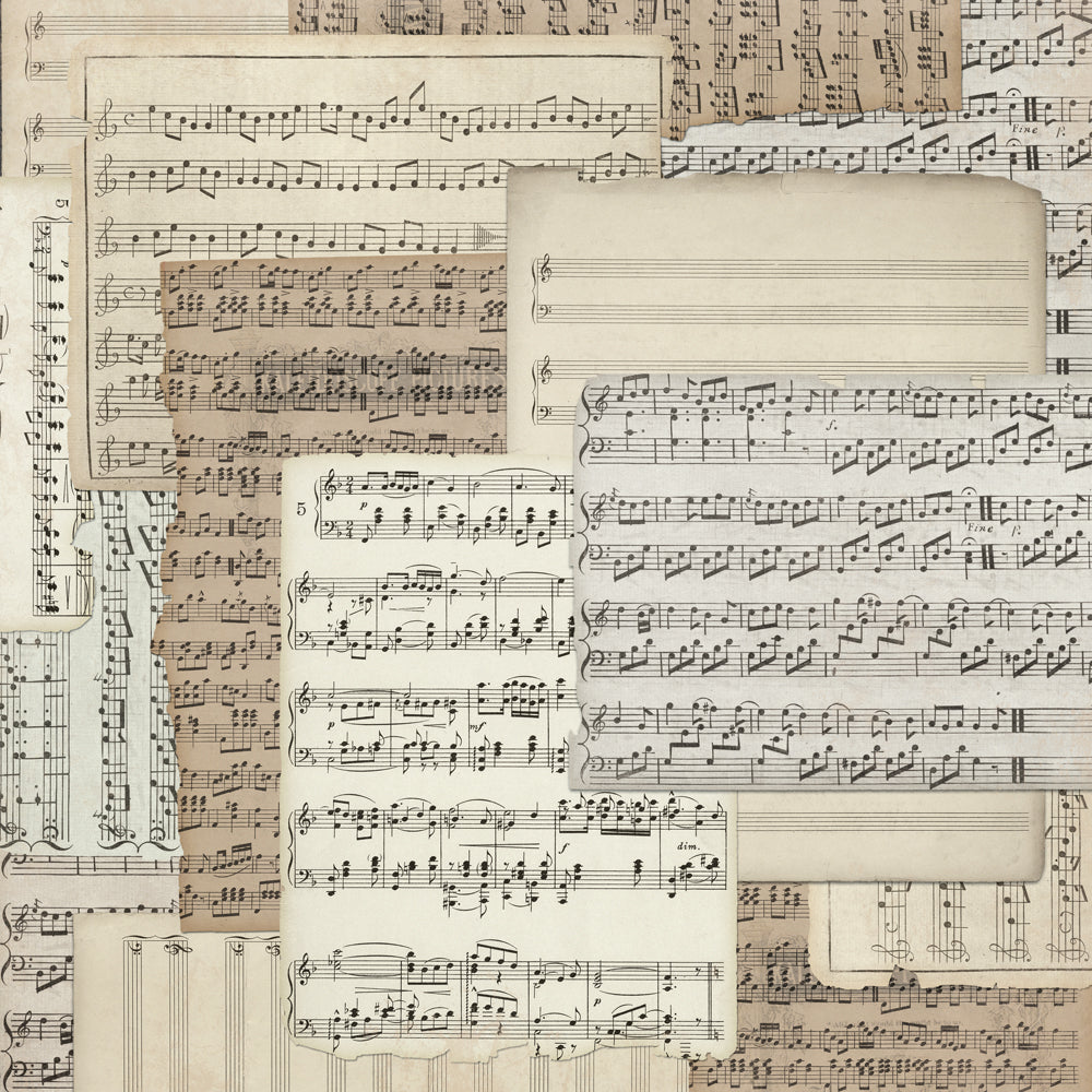 Simple Stories - Simple Vintage Timeless Harmony Collection - 12 x 12 Double Sided Paper - Noteworthy