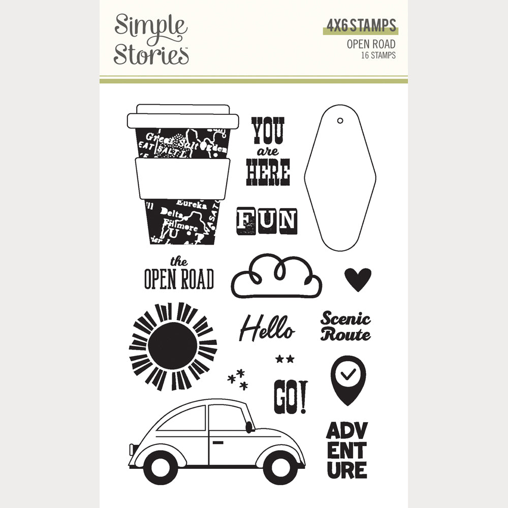 Simple Stories - Open Road Collection - Clear Photopolymer Stamps