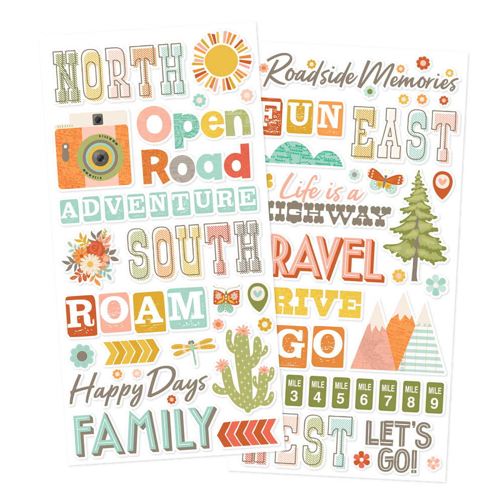Simple Stories - Open Road Collection - Foam Stickers