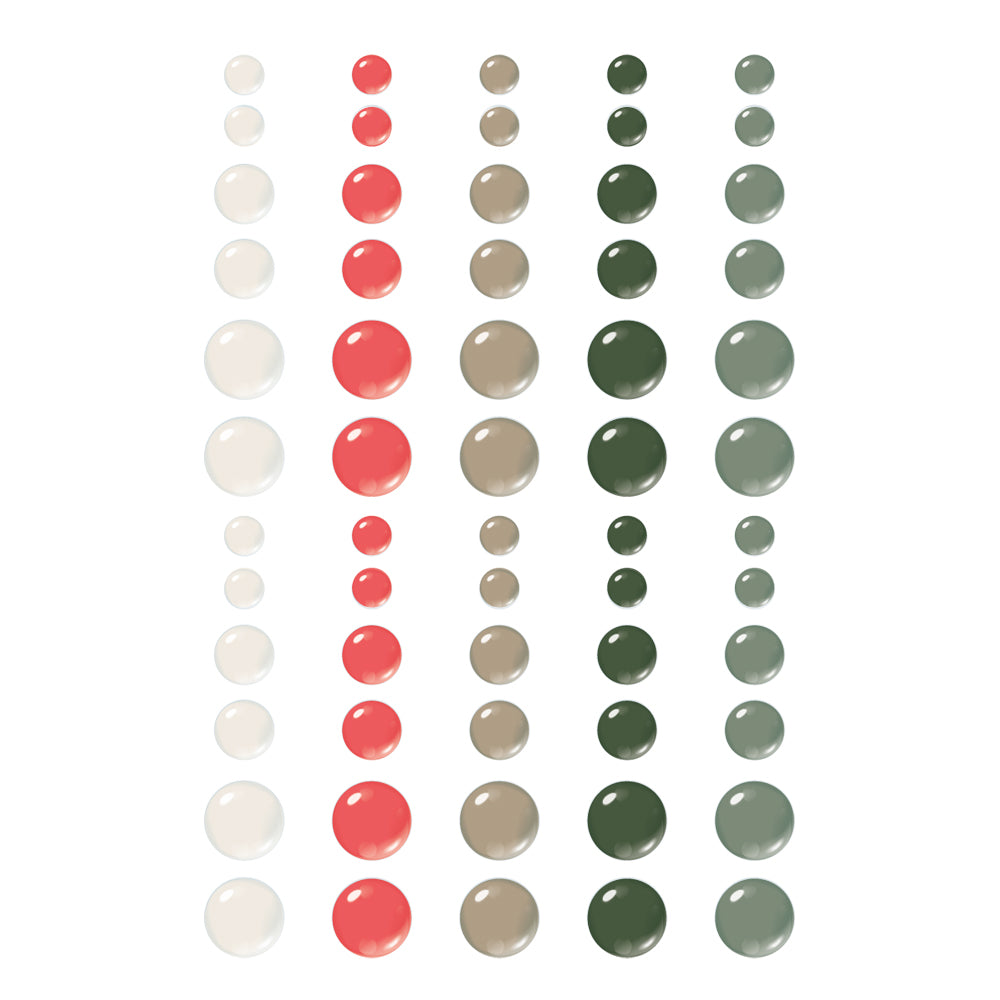 Simple Stories - Mistletoe & Holly Collection - Glossy Enamel Dots